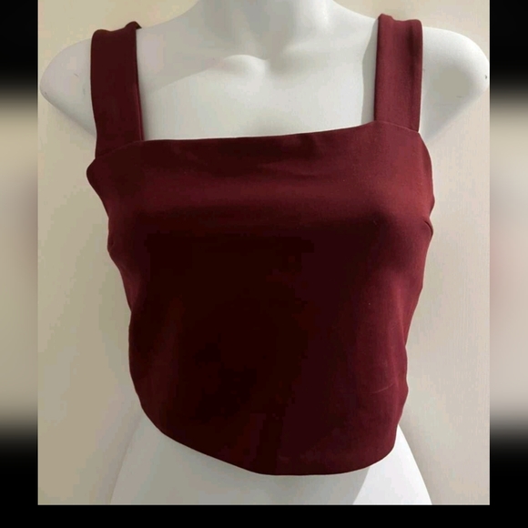 Nwt burgundy crop top - Picture 1 of 4